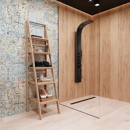 Душова панель Corsan Samsara black LED S003MBLLED, Нержавіюча сталь - фото 3