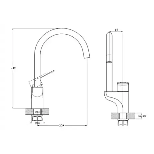 Смеситель для кухни Troya BGX4-A189 однорычажный Хром 30412 - фото 2