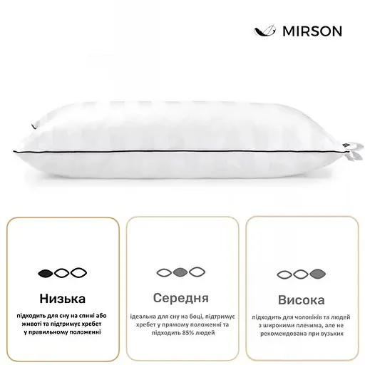 Подушка пуховая MirSon Hand Made Royal Pearl №906 низкая 50х70 см белая (2200005356036) - фото 3