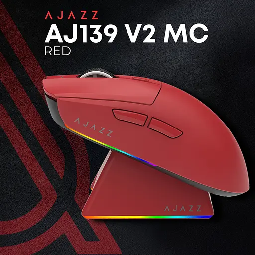 Мышь беспроводная Ajazz AJ139 V2 MC Wireless/Bluetooth/USB Red (AJ139-V2-MC-R) - фото 8