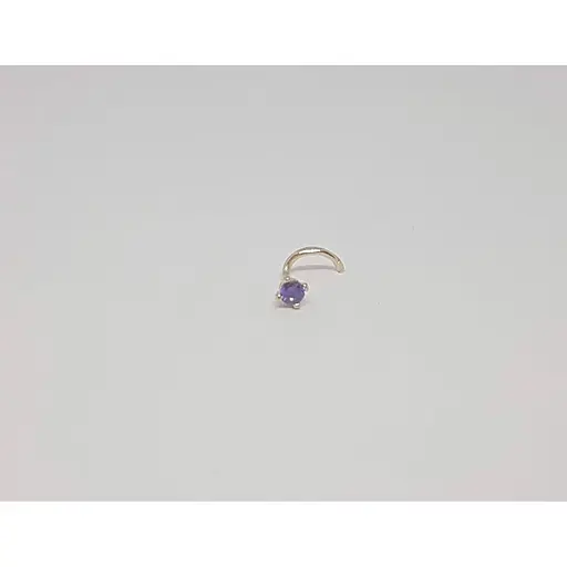 Золота сережка-пірсинг Dear в ніс Dear з фіанітом. 1017.1 Фіолетовий - фото 3