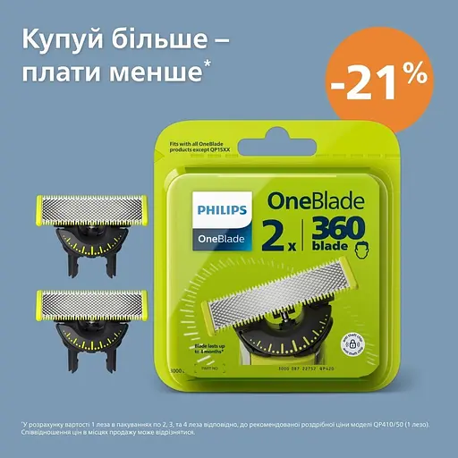 Змінне плаваюче лезо Philips OneBlade (QP420/50) - фото 2