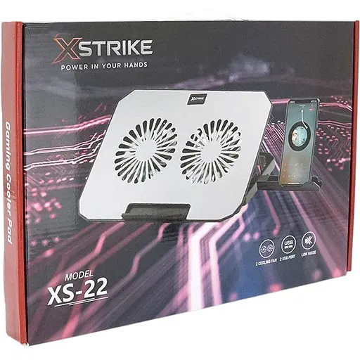 Охлаждающая подставка для ноутбука до 15.6 дюймов XStrike 22XS 2xfans 140mm - фото 3