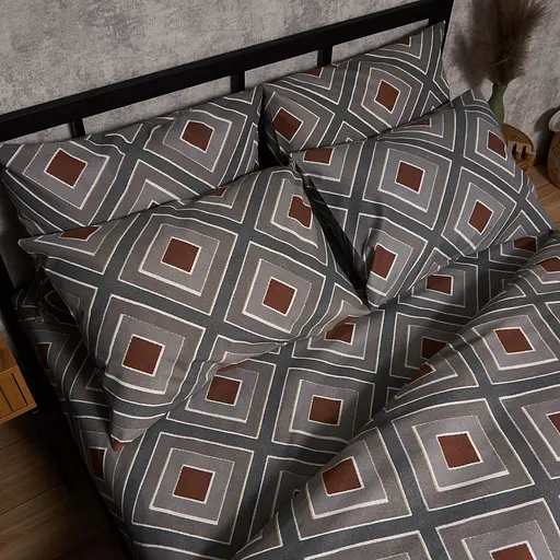 Комплект постельного белья Moon&Star Микросатин Premium Loft Style King Size 220x240 наволочки 2х50х70 - фото 4