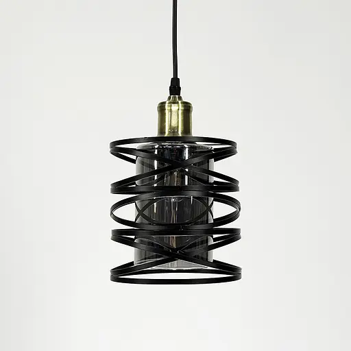 Підвіс у чорному корпусі з графітовим плафоном 16х16 см | Арт. 12333/1 BK+GR | Line F - фото 2