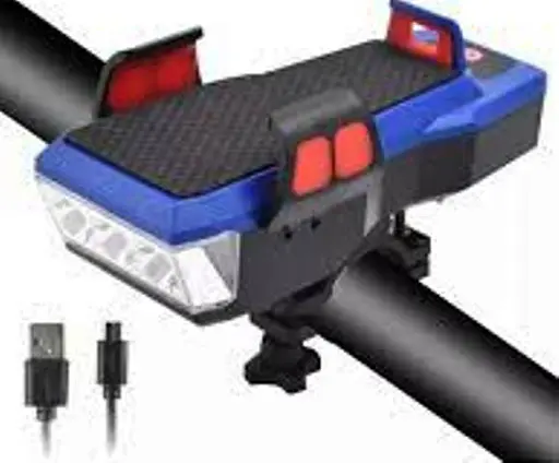 Велосипедный аккумуляторный фонарь велофара WD-424 держатель телефона с креплением - фото 3