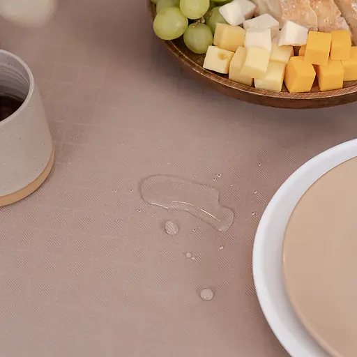 Скатертина кругла водонепроникна Sonex Sienna Ø150 см бежева (SO102571) - фото 6