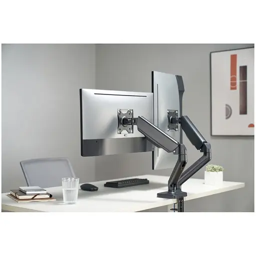 Кронштейн настільний OfficePro OPMA-412 для двох моніторів 17-32 дюйми Black - фото 12
