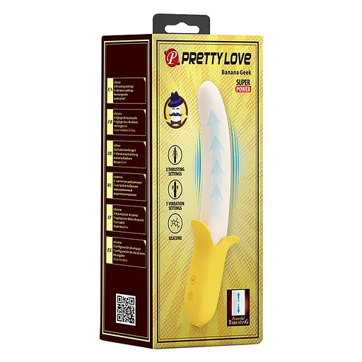 Вібратор Pretty Love Banana Geek 19.5 см жовтий - фото 7