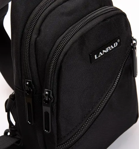 Небольшая сумка слинг Lanpad тканевая черный sum0028753 - фото 7
