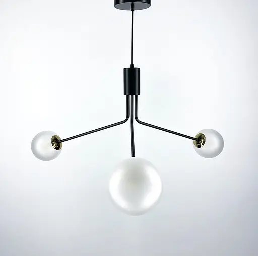 Витончений світильник з матовими плафонами | Арт. AOC 11/3 BK | Line F - фото 2