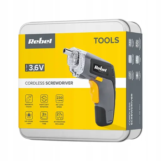 Акумуляторна викрутка набір Rebel RB-1001 - фото 9