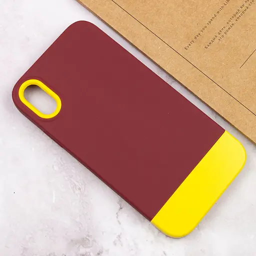 Чохол Epik TPU+PC Bichromatic для Apple iPhone X/XS 5.8 Brown burgundy/Yellow - фото 4