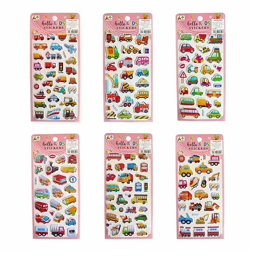 Наліпки дитячі 6 дизайнів 12 шт. (762817ML)