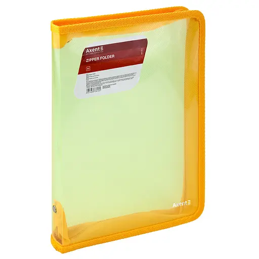 Папка объемная на молнии Axent B5 прозрачная желтая (1802-25-A)