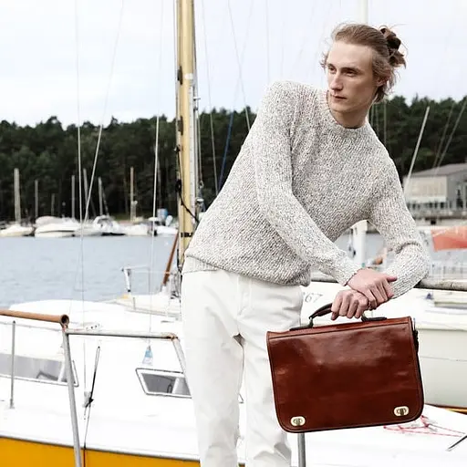 Кожаный мужской портфель Time Resistance 28х40х11 см sum0026023 - фото 3