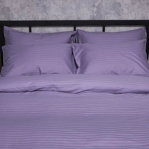 Комплект постельного белья Moon&Star Satin Stripe Soft Lilac Евро 200х220 наволочки 2х50х70 - фото 8