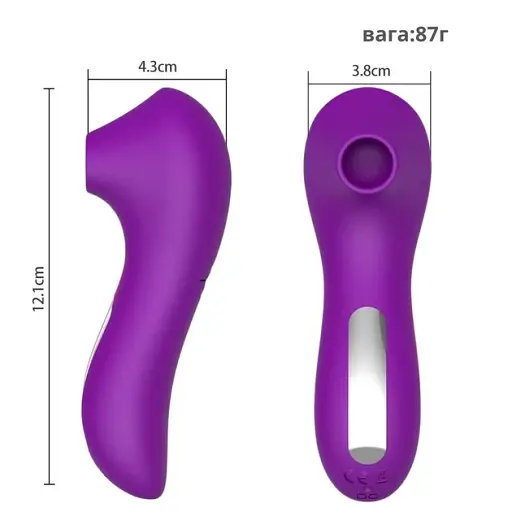 Вакуумный стимулятор клитора I’MCUM Purple Pulse 10 режимов стимуляции Фиолетовый (IM-KXY221) - фото 2