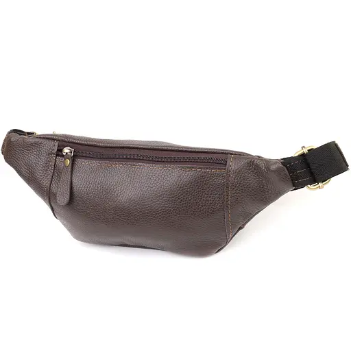 Модна сумка-бананка для чоловіків із натуральної зернистої шкіри SHVIGEL 34х12х4 см sum0027405 - фото 2