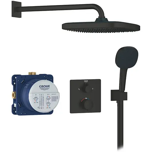 Душова система термостатична Grohe QuickFix Precision з Vitalio Comfort 250 348822430, Чорний матовий - фото 1