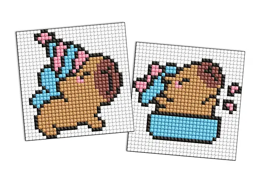 Набор с алмазной мозаикой на самоклеящейся основе для детей Капибара празднует, 2 шт. 9x9 см, AMS1164