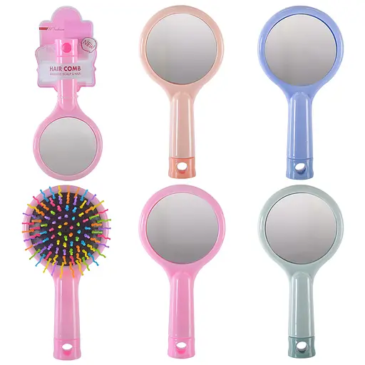 Расчёска H2068 с зеркальцем (6922012020682) МИКС - фото 2