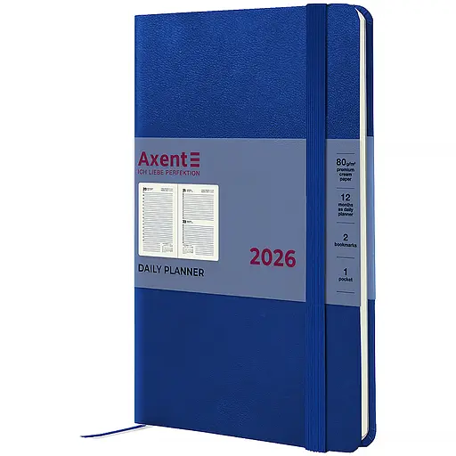 Дневник Axent 2026 Partner Strong 145х210 мм классический синий (8819-26-38-A)