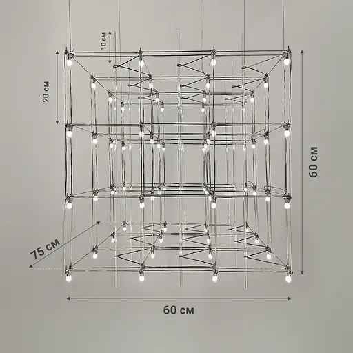 Люстра у формі паралелепіпеда у 3-х розмірах Line.F Довжина 75 см - фото 10