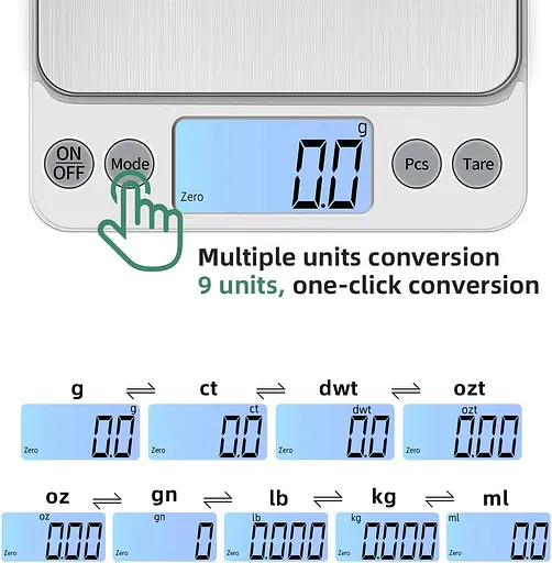 KUBEI Модернізовані цифрові ваги для харчових продуктів більшого розміру, грами та унції, кухонні ваги - фото 2