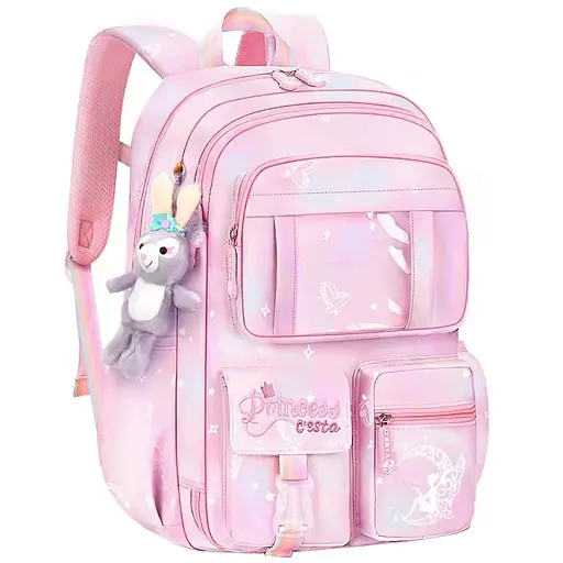 Рюкзак із брелком, 29x16x44 см, 2 відділення, C65508 (В асортименті)