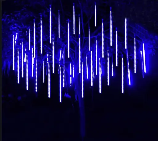 Гирлянда светодиодные сосульки 8 шт 50 см (прозрачный шнур) Синяя - фото 4