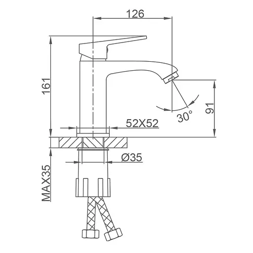 Смеситель для умывальника литой излив золото Frap F1076-3 Золотой - фото 5