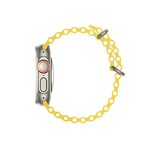 Ремінець силіконовий Hoco iWatch WA12 marine double buckle 42/ 44/ 45/ 49mm жовтий - фото 3