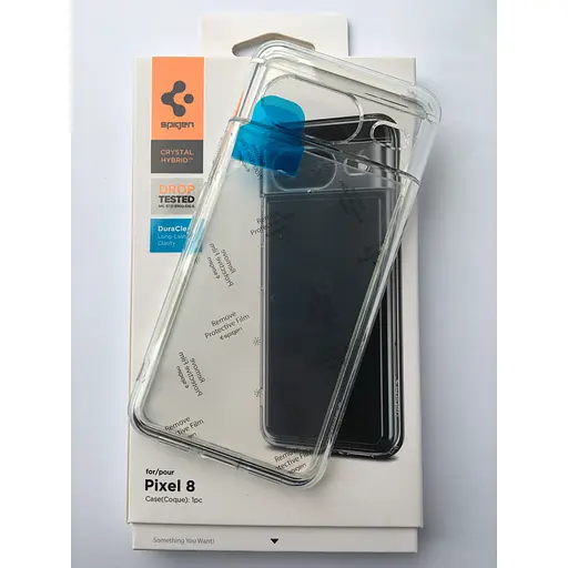 Оригиинальный противоударный чехол Spigen Ultra Hybrid для Google Pixel 8 (6.2") Clear ACS06278 прозрачный  - фото 2