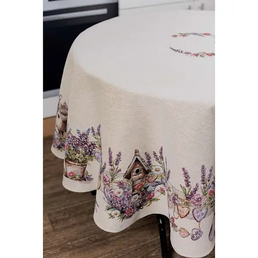 Скатерть Прованс Лавандовый садик Dх136 см (44178) - фото 3