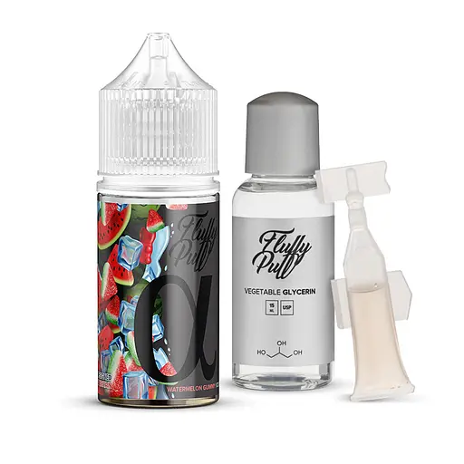 Набор компонентов для самозамеса солевой заправки Fluffy Puff Alpha 30 мл WATERMELON GUMMY ICE Арбуз Холодок, 0-65 мг (17959)