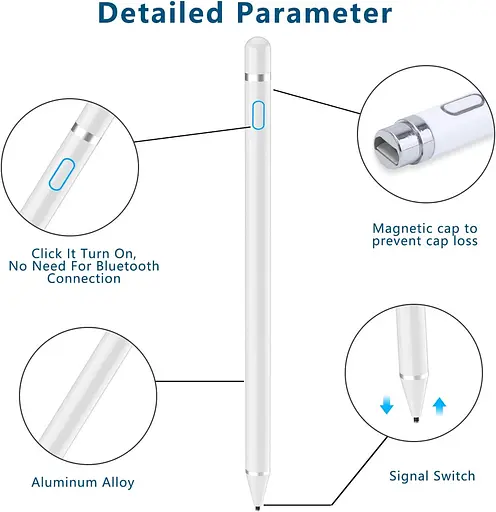 Стилус с тонким кончиком для сенсорных экранов, совместимый с iPhone iPad - фото 6
