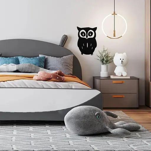 Дзеркальний декор Wall Sticker SW-00002493 акриловий самоклеючий Сова чорний - фото 5