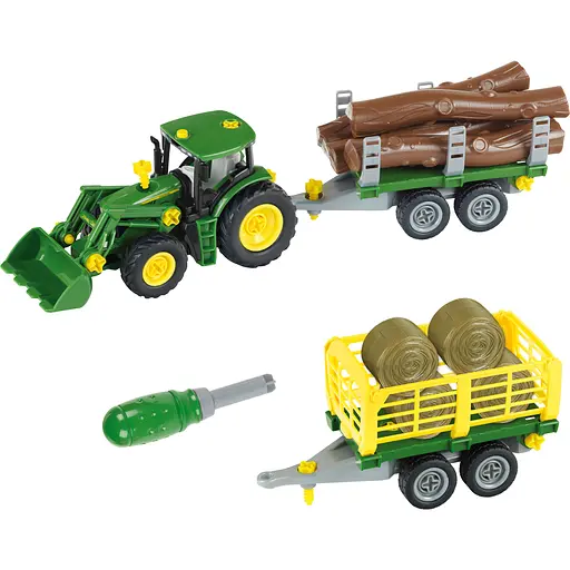 Іграшковий трактор та причеп Klein John Deere 2 в 1 1:24 (3906)