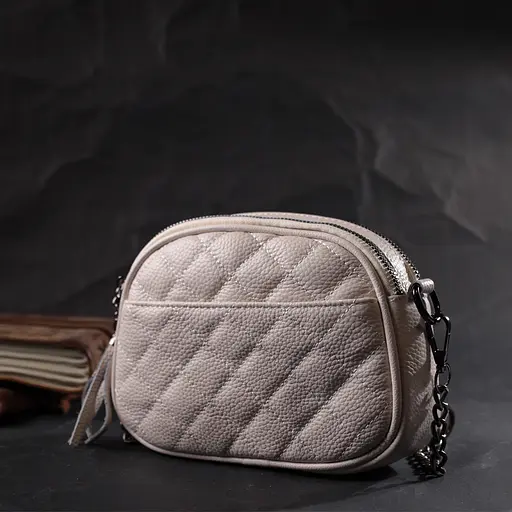 Женская стеганая сумка Vintage из мягкой натуральной кожи 19х14х6 см sum0029054 - фото 9