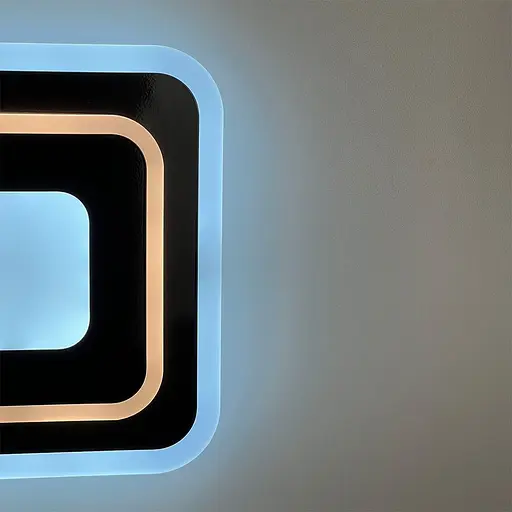 Світлодіодний чорний світильник з матовим акрилом 25х25 см | Line F | Арт. 2234-250 BR BK - фото 2