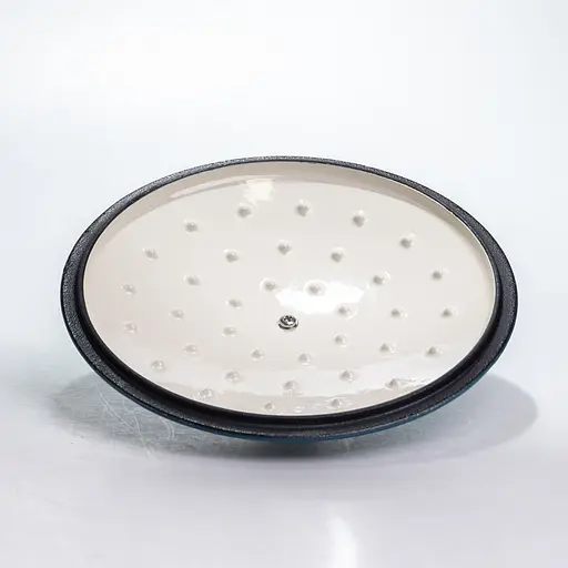 Каструля чавунна 2.5 л емальована з кришкою посуд для тушкування запікання кухонна Синій Premium Cookware HP-1-14-BLUE - фото 8