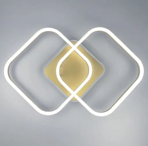 Стельова LED люстра на 2 ріжки квадратної форми з кольоровою RGB підсвіткою на основі | Арт. A 55071/2 | Line F - фото 10