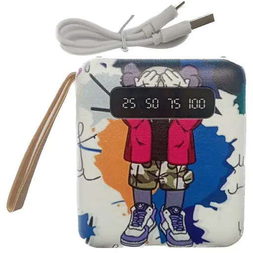 УМБ Power Bank 5000mAh повербанк с экраном и фонариком 4 в 1 Kaws (11224) - фото 2