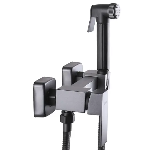 Змішувач для гігієнічного душу зовнішнього монтажу 150 мм Globus Lux GLN-5-106MIX-graphite, Графит - фото 3