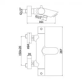 Термостат для ванни Paffoni Light black matt LIQ023NO, Чорний матовий - фото 3