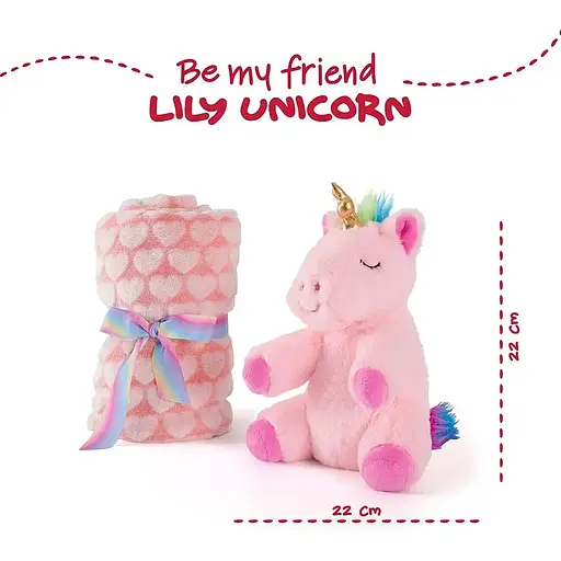 Плед Perletti Toys Lily Unicorn с мягкой игрушкой 120x80 см розовый (P13069) - фото 4