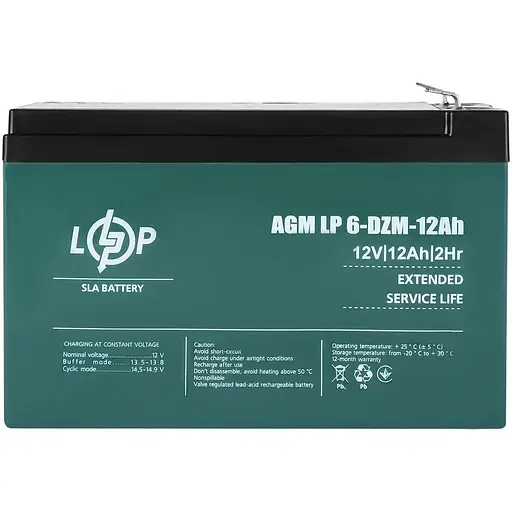 Акумулятор LogicPower LP 6-DZM-12 Ah тяговий свинцево-кислотний (LP3536) - фото 1