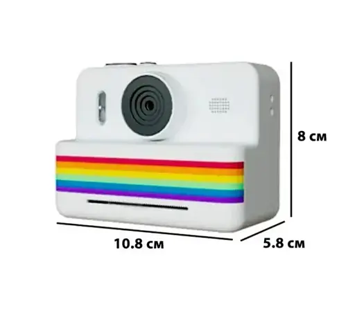 Детская цифровая фотокамера RAINBOW 2,8" мгновенная печать с термопринтером 1500 мАч Белый - фото 4