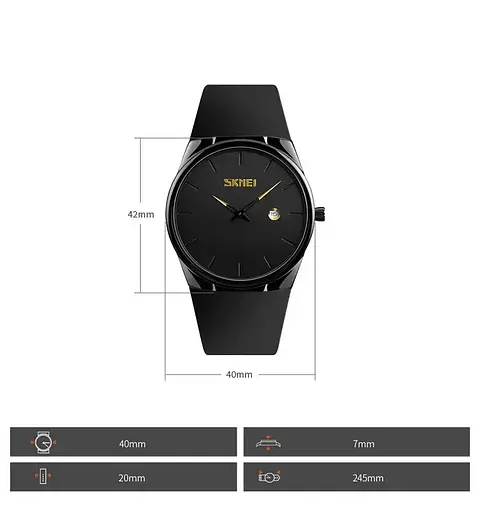 Наручний кварцовий годинник Skmei 1509 Чорний - фото 8